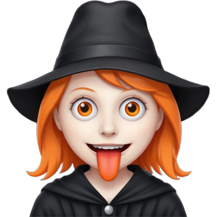 babadook wearing a bright orange hat emoji