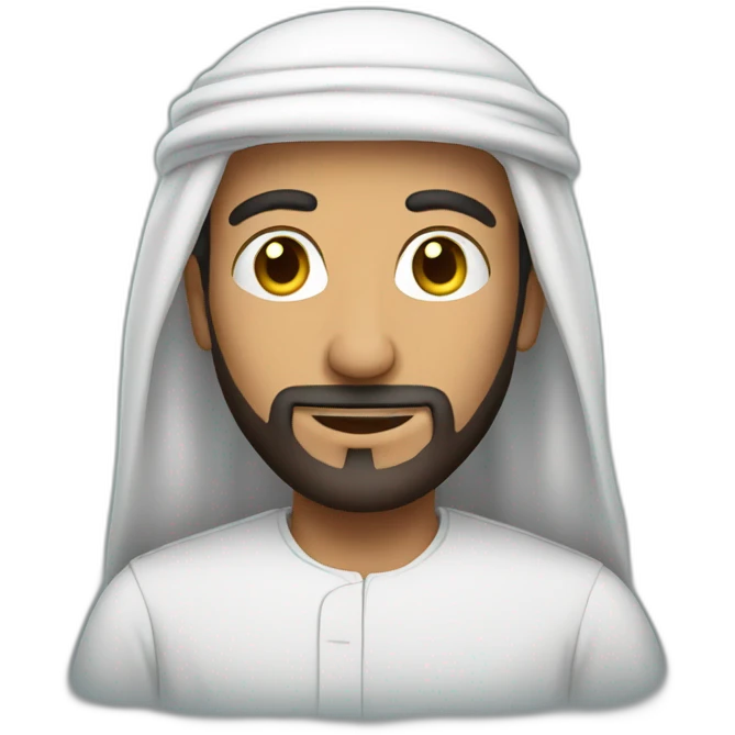 Arab man clicks button emoji