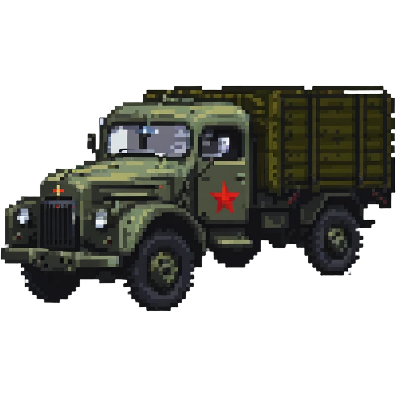 ZIL 130 truck, vintage Russian military truck emoji