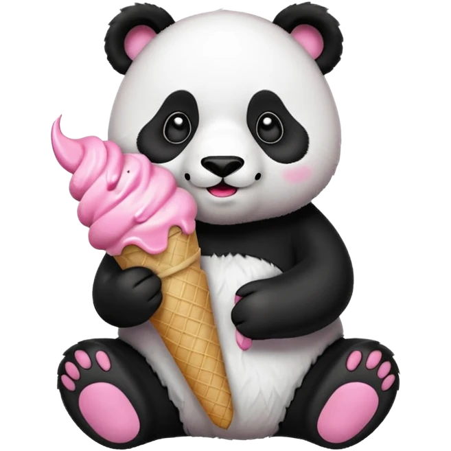 Panda eating ice cream emoji