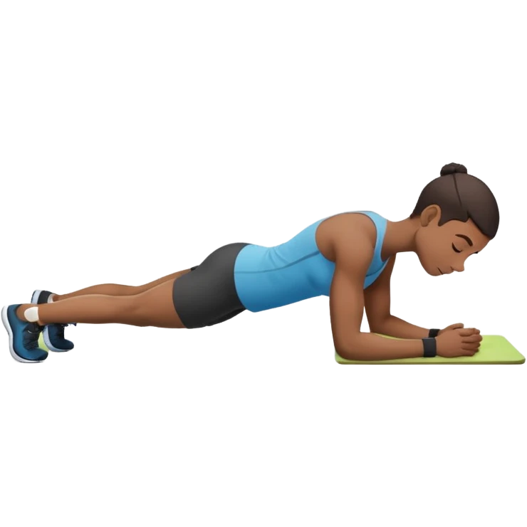 persona haciendo plancha gimnasio con los codos en el suelo emoji