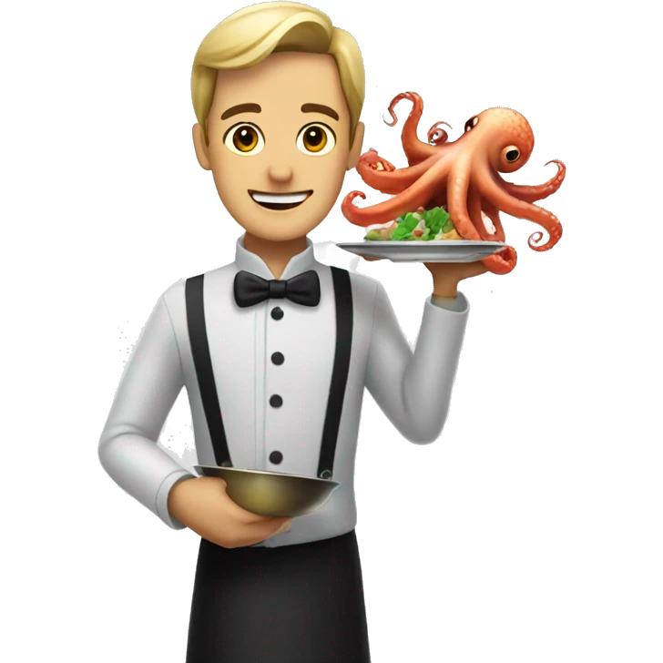 waiter with octopus emoji