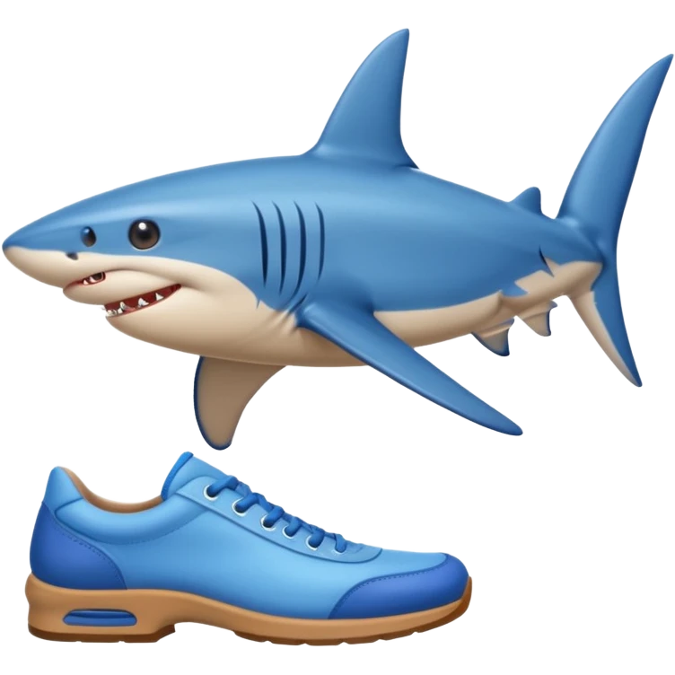A blue shark with legs wearing blue shoes emoji