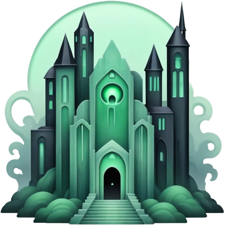 Ghostly Pastel Dark Dull Black Green White Spectral Gloomy Dusky Dystopian Apocalyptic Aesthetic Scenery Deco emoji