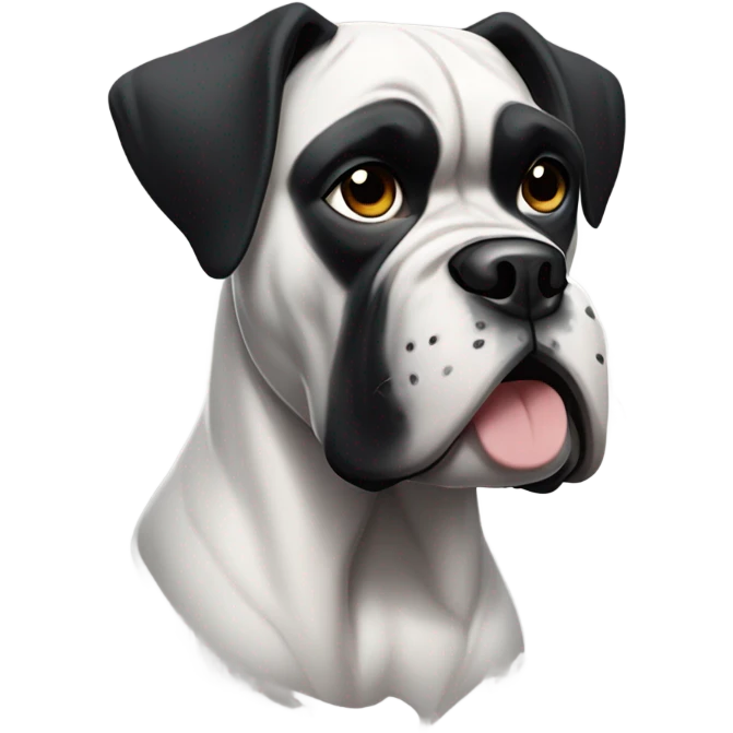 Dog boxer black and white emoji