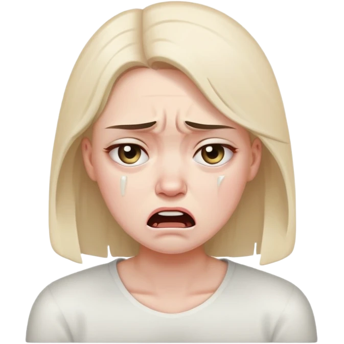 angry and sad crying woman who avoid the communication emoji