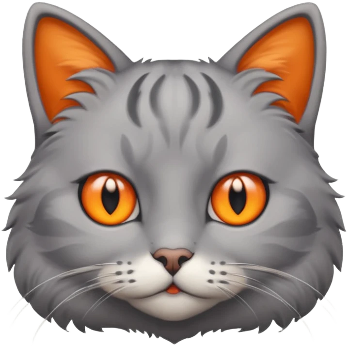 a gray cat with eyes on its FOREHEAD emoji
