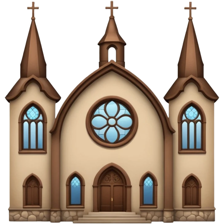 brown chruch with round turret top emoji
