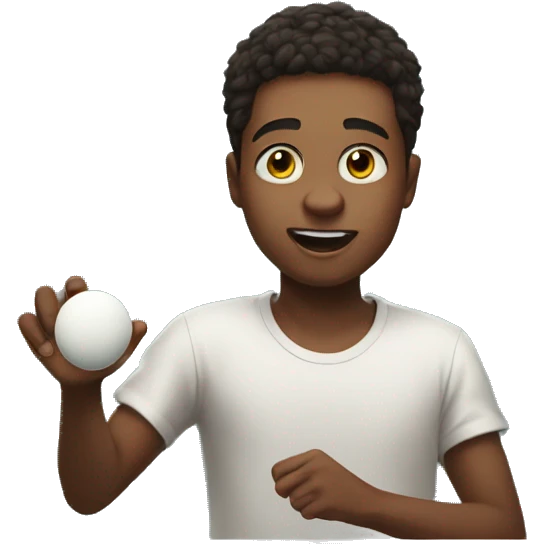 Boy playing pong emoji