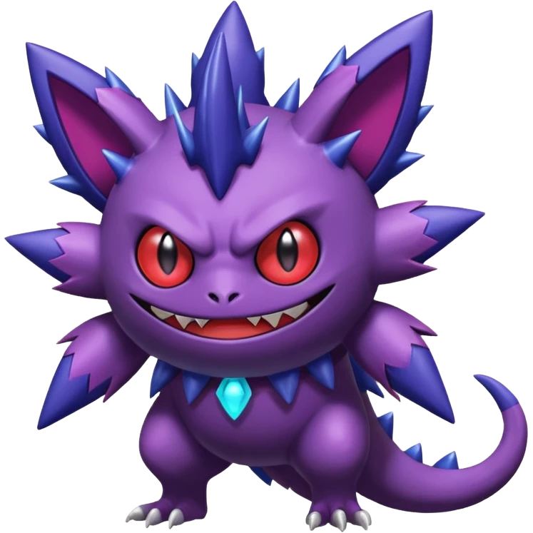 Venonat-Gengar-Genesect-Sableye-Noibat-fusion, full body emoji