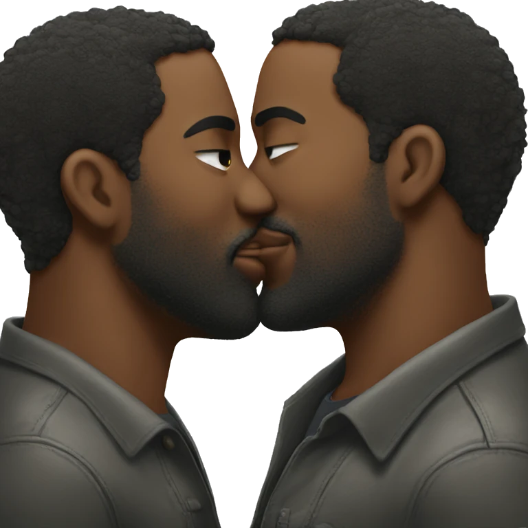 two big black men kissing  emoji