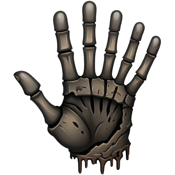 Fingers turning black and rotting emoji