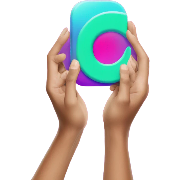 tiktok logo with hands on the side emoji
