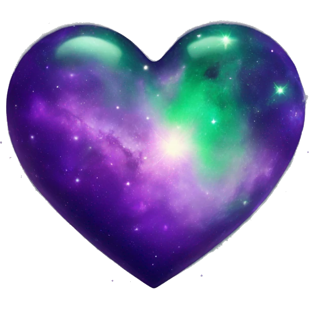 green and purple galaxy heart emoji