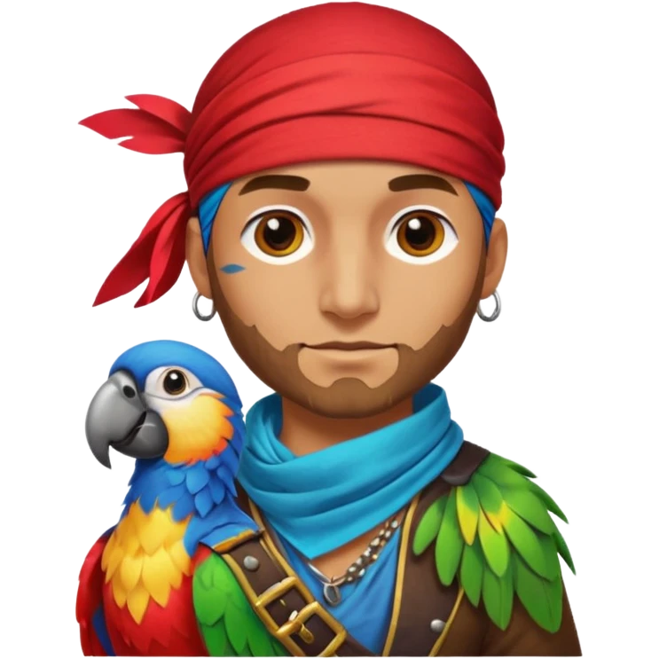 pirate and parrot emoji