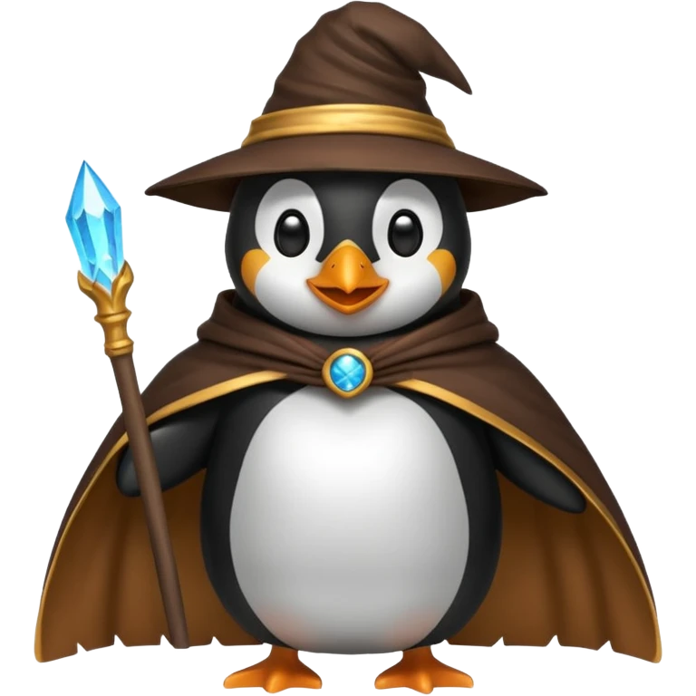 penguin wizard wearing a cloak emoji