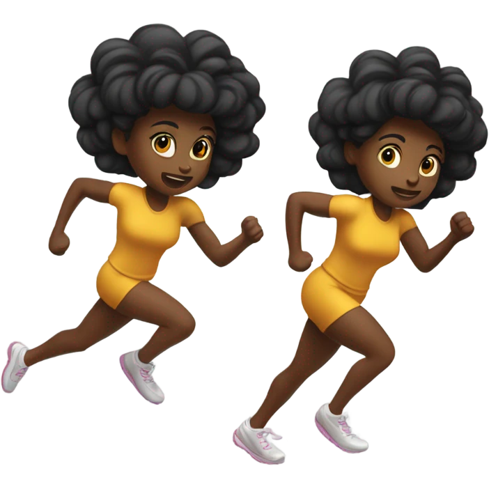 Black girl running super fast emoji