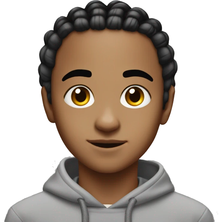 A lightskin teenage boy with medium length box braids and a meta quest 2 on his eyes emoji