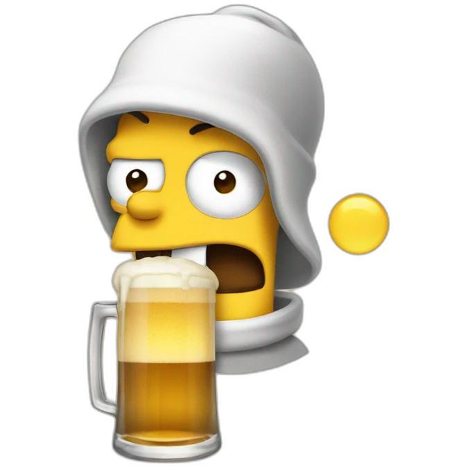 Homer whi drink a beer emoji