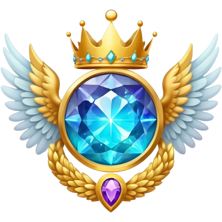 HUGE magic galactic nebula complex gemstone award-in-frame-decorated-with-big-golden-angel--wings and crown emoji