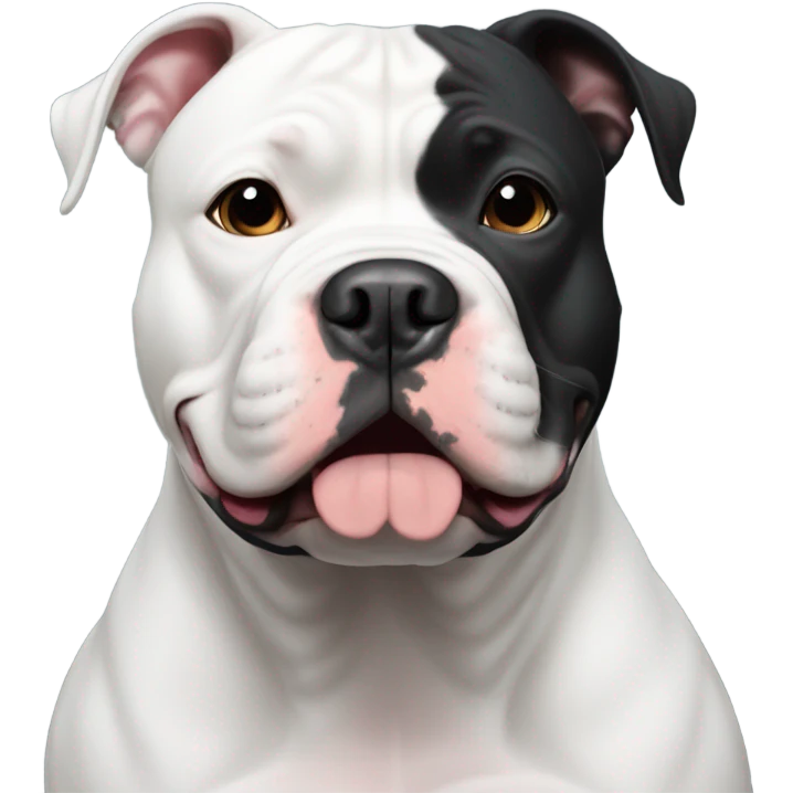 Black American Bully with a white chest marking emoji
