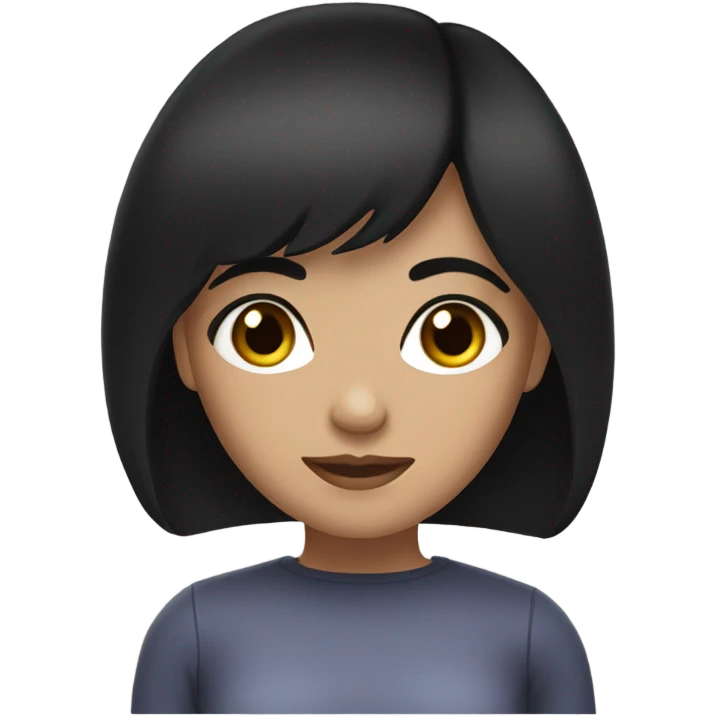 a brunette girl, black eyes, short black hair emoji