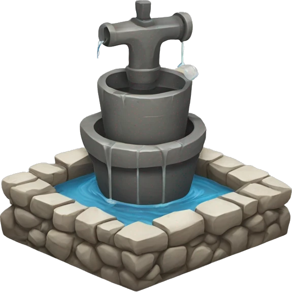 a water well made out of stone emoji