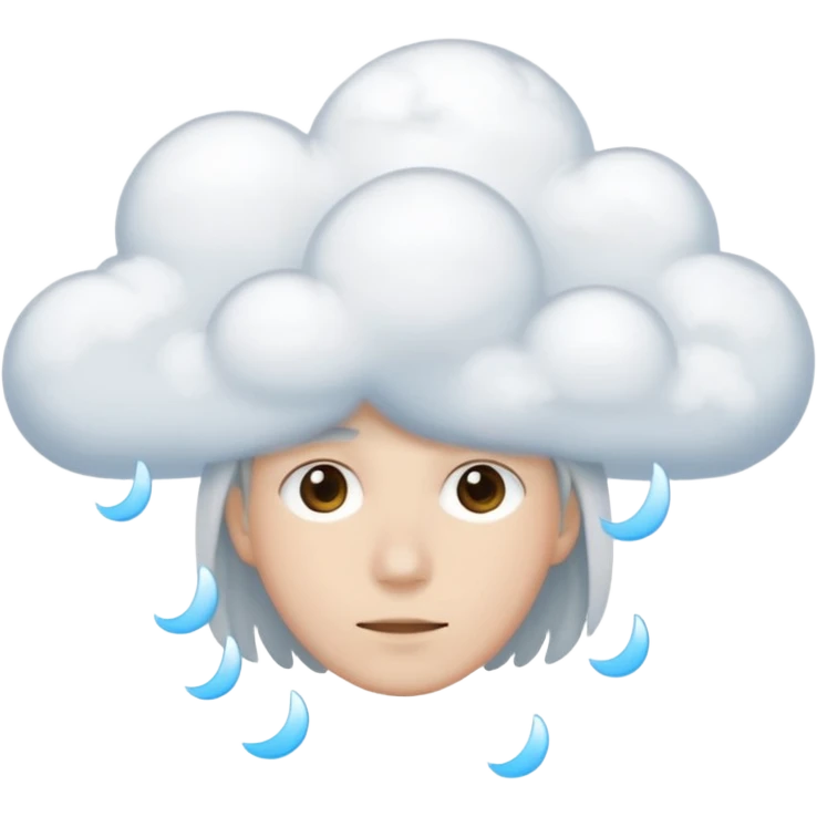 zoned out face with clouds floating around its head as if you are spaced out emoji