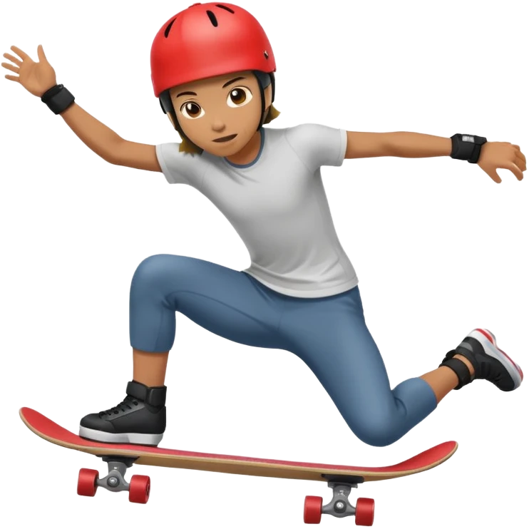 Skater doing kick push emoji