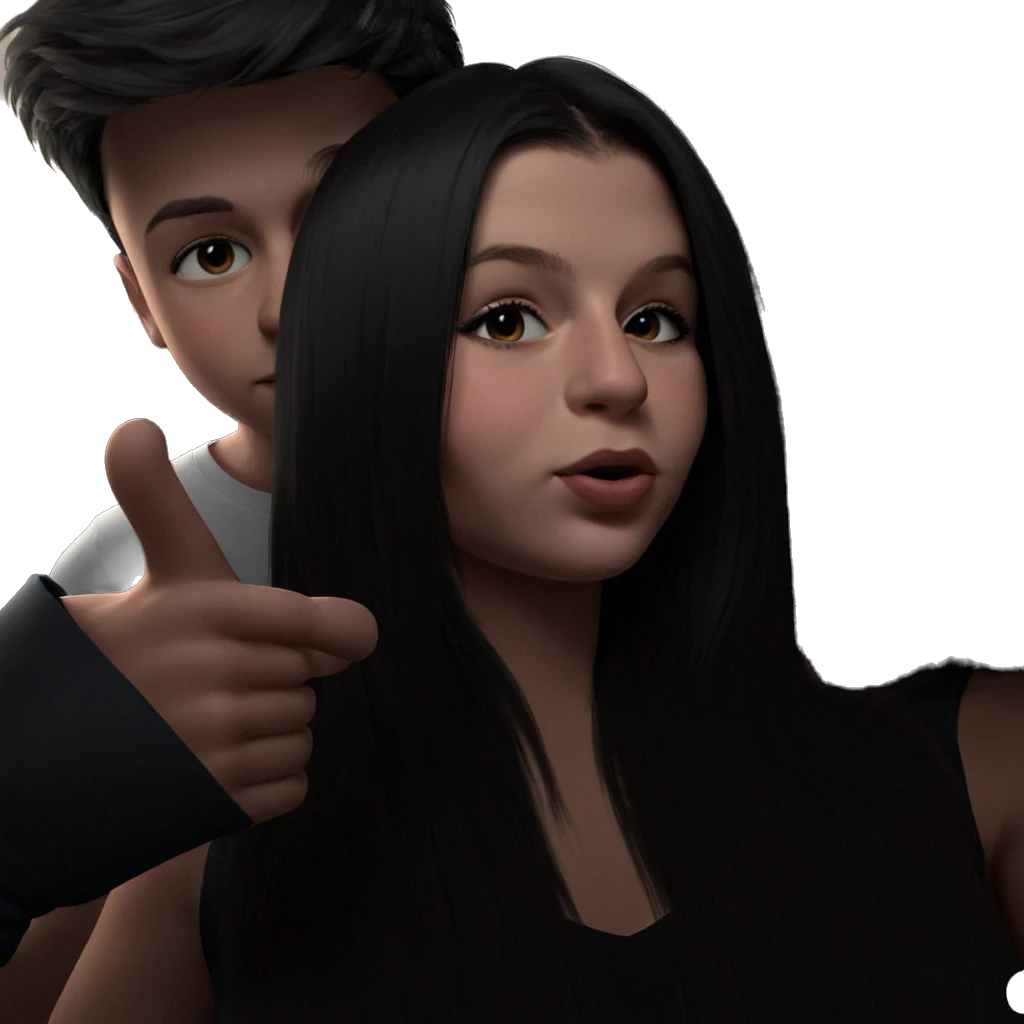 realistic portrait of girl and boy emoji