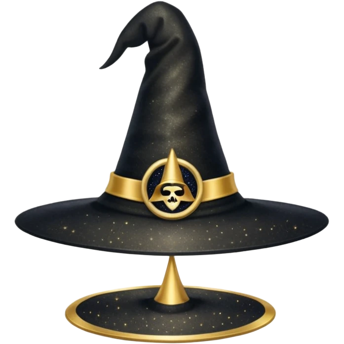 Glitter Black Hat of Witch Copas Symbol of Card emoji