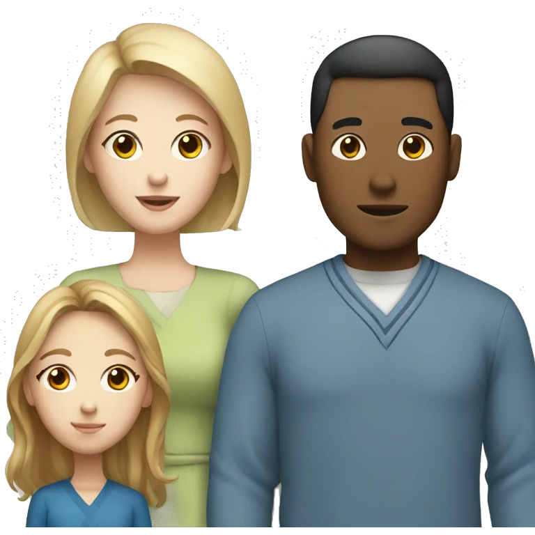 Mixed family that has a Korean dad, white mom, and white teenage girl  emoji