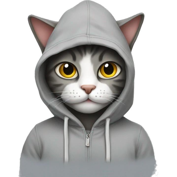 Cat wearing a hoodie  emoji