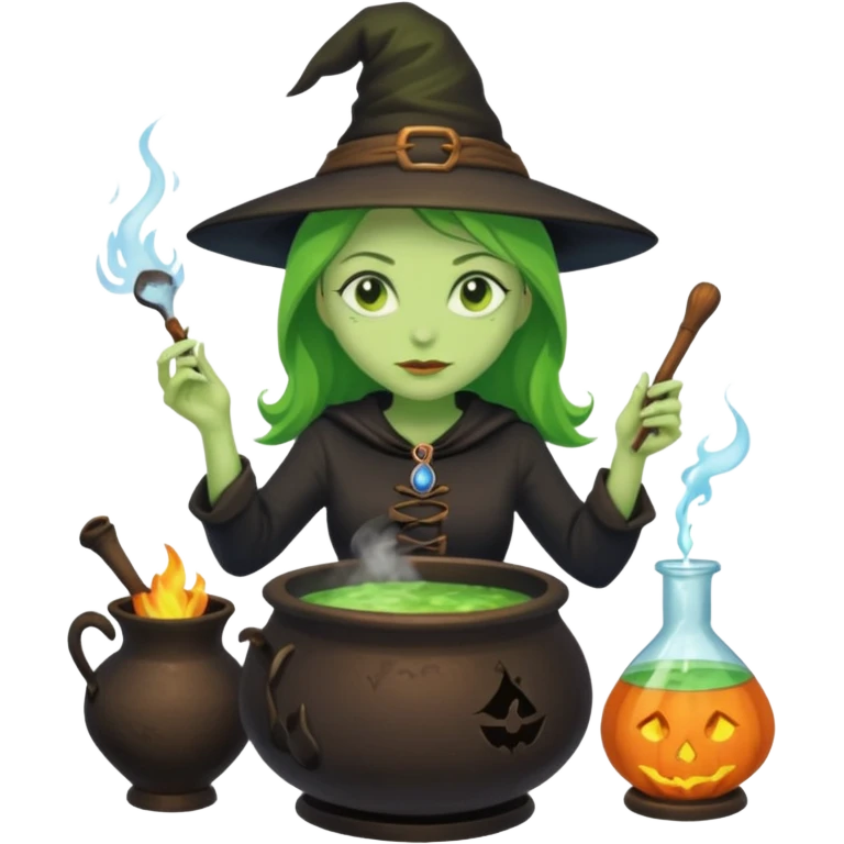 green witch cooking potion emoji