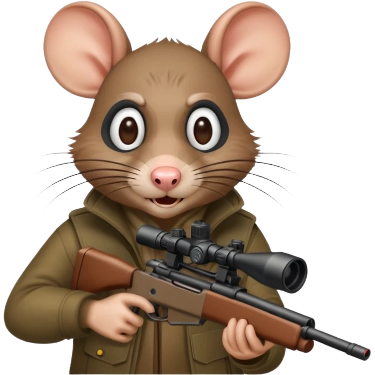 a crazy rat aiming down a sniper rifle emoji