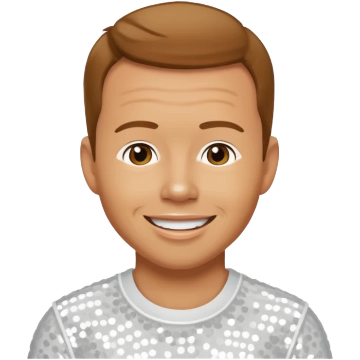 Donnie Wahlberg from NKOTB with golden brown hair, white sequin outfit emoji