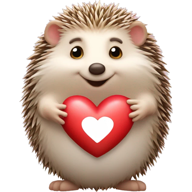 a hedgehog that carries a lot of hearts emoji