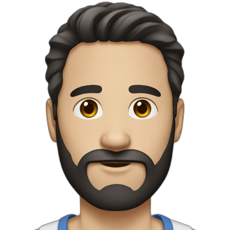 Brunette man dark hair dark beard emoji