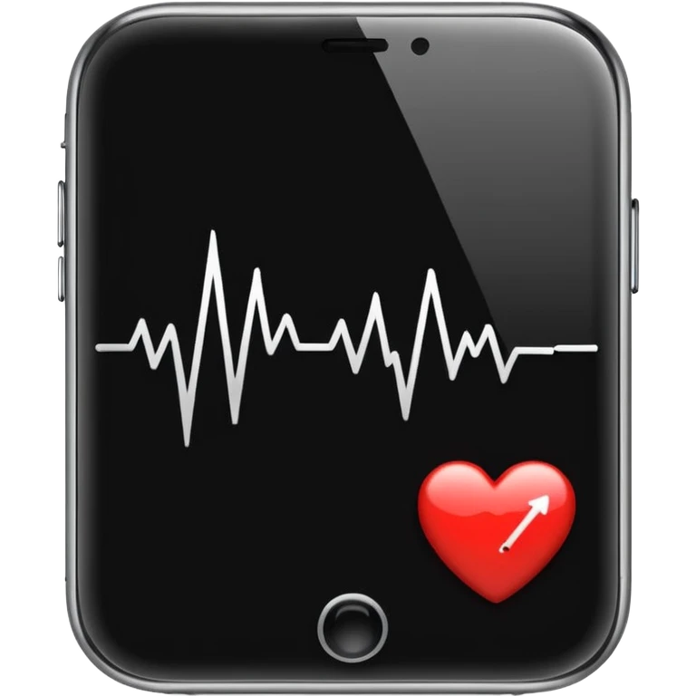 Phone with a heartbeat line  emoji