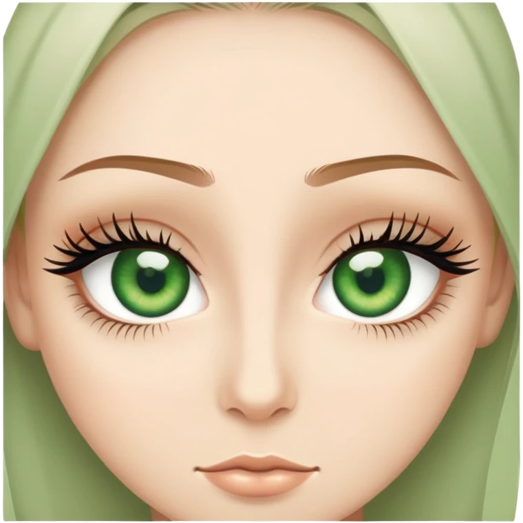 Green eyes with long eyelashes emoji