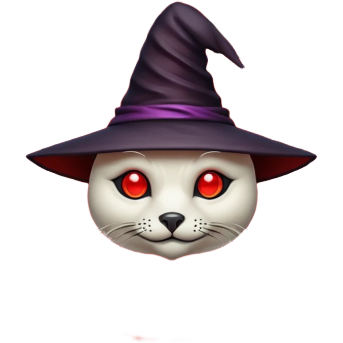 iOS emoji, dark fantasy magic seal, witch symbol, web pattern, red glow, minimal clean style emoji