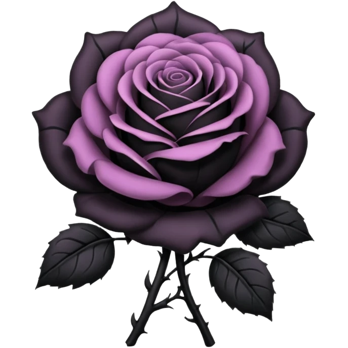 pastel goth black rose emoji