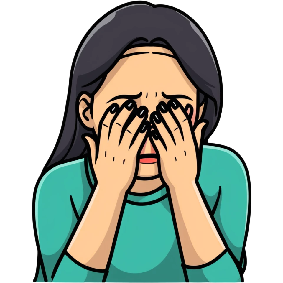 crying woman covering her face with hands emoji