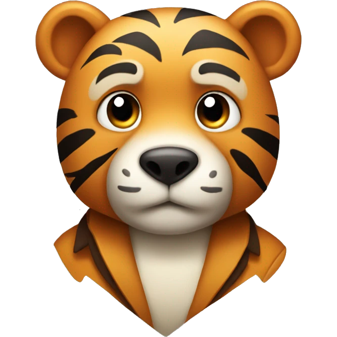 a dull, cute and classy bear but looks like a tiger emoji