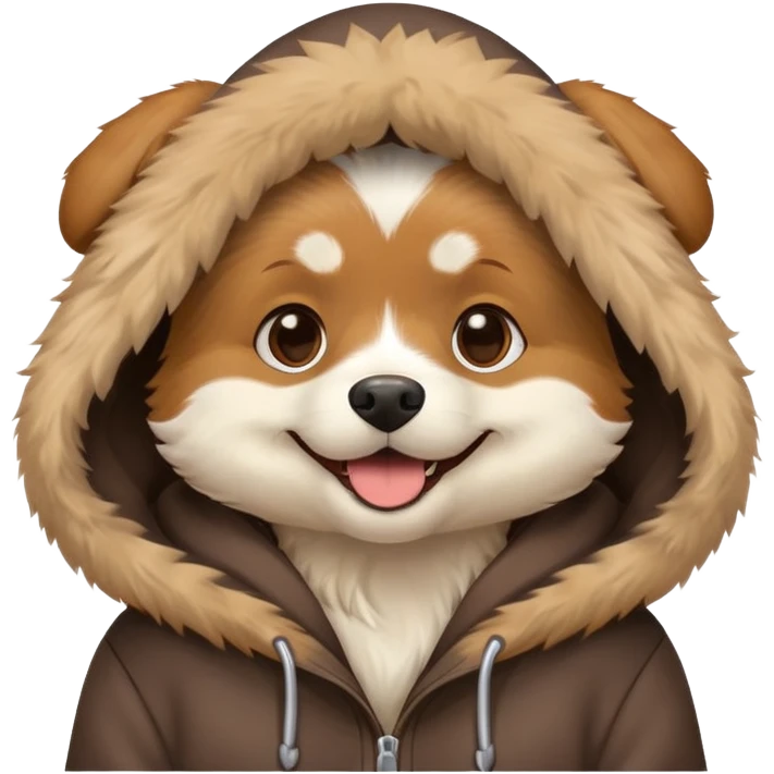 Dog wearing a hoodie emoji