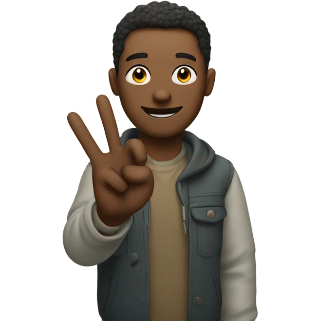 Man doing the peace sign emoji