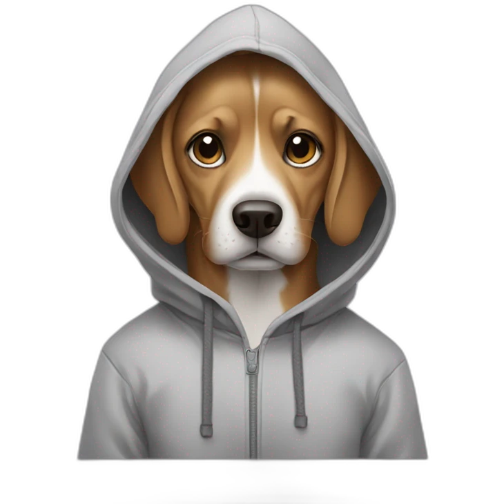 Dog wearing a hoodie emoji