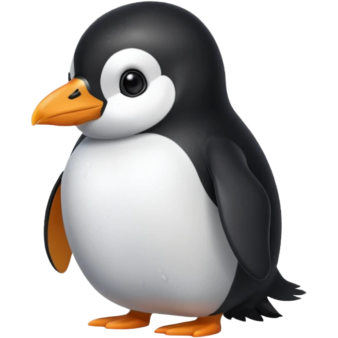 Siyah saçlı penguen emoji