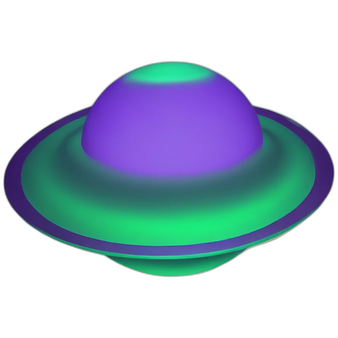 green saturn ,purple rings emoji