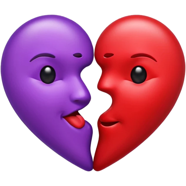 Kiss emoji Purple Heart  emoji